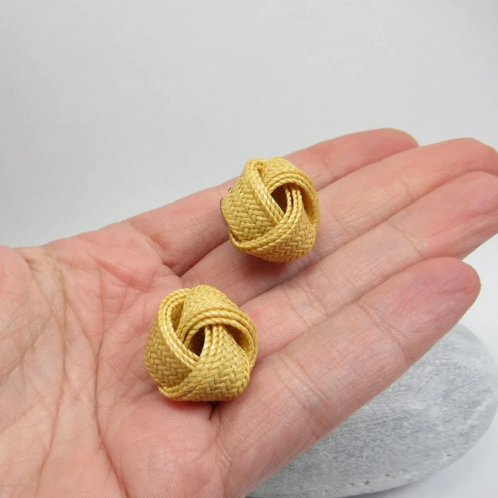 Vintage knot clip earrings